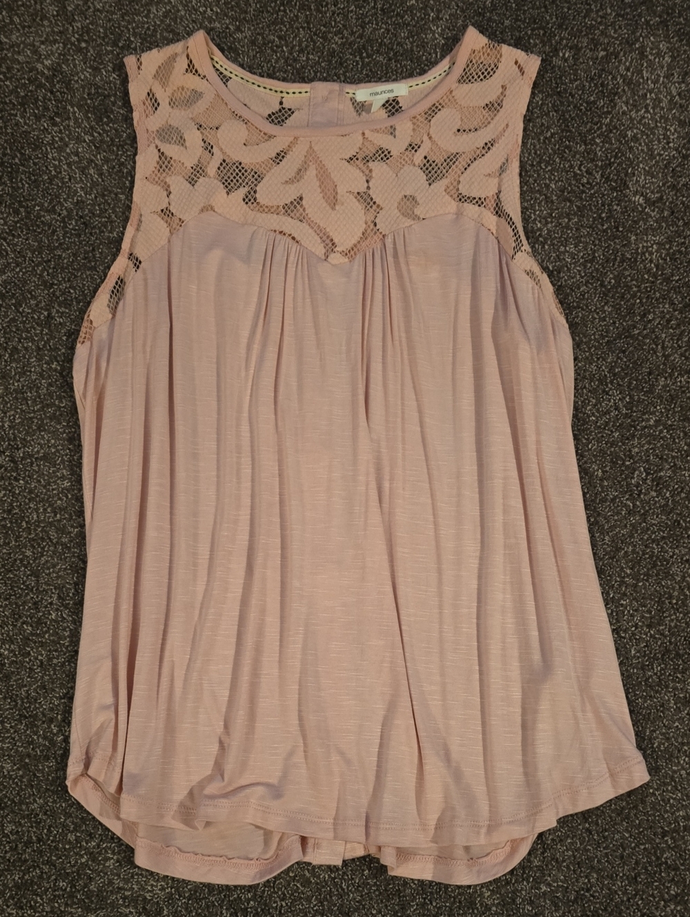 Maurices Light Blush Lace Yoke Sleeveless Camisole